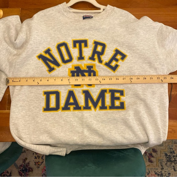 Vintage 90s Fighting Irish Notre Dame College Crewneck Sweatshirt  Size XL Shirt - Picture 9 of 16